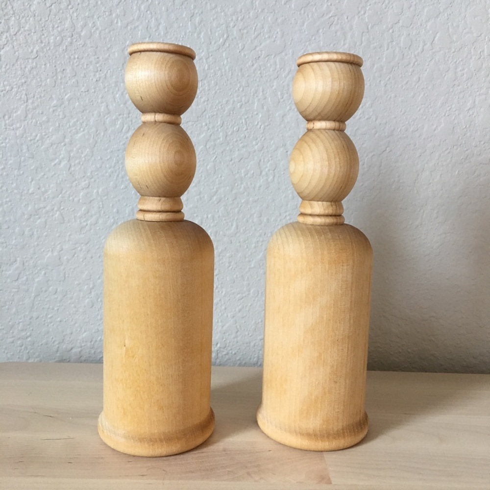 Scandinavian Wooden Candlestick Holders